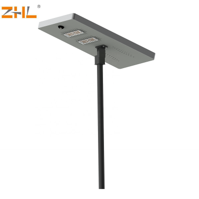 ZHL New Coming Outdoor 80W 130LM Per Wattage IP65 Waterproof Integrated Solar All in One LED Street light for Road